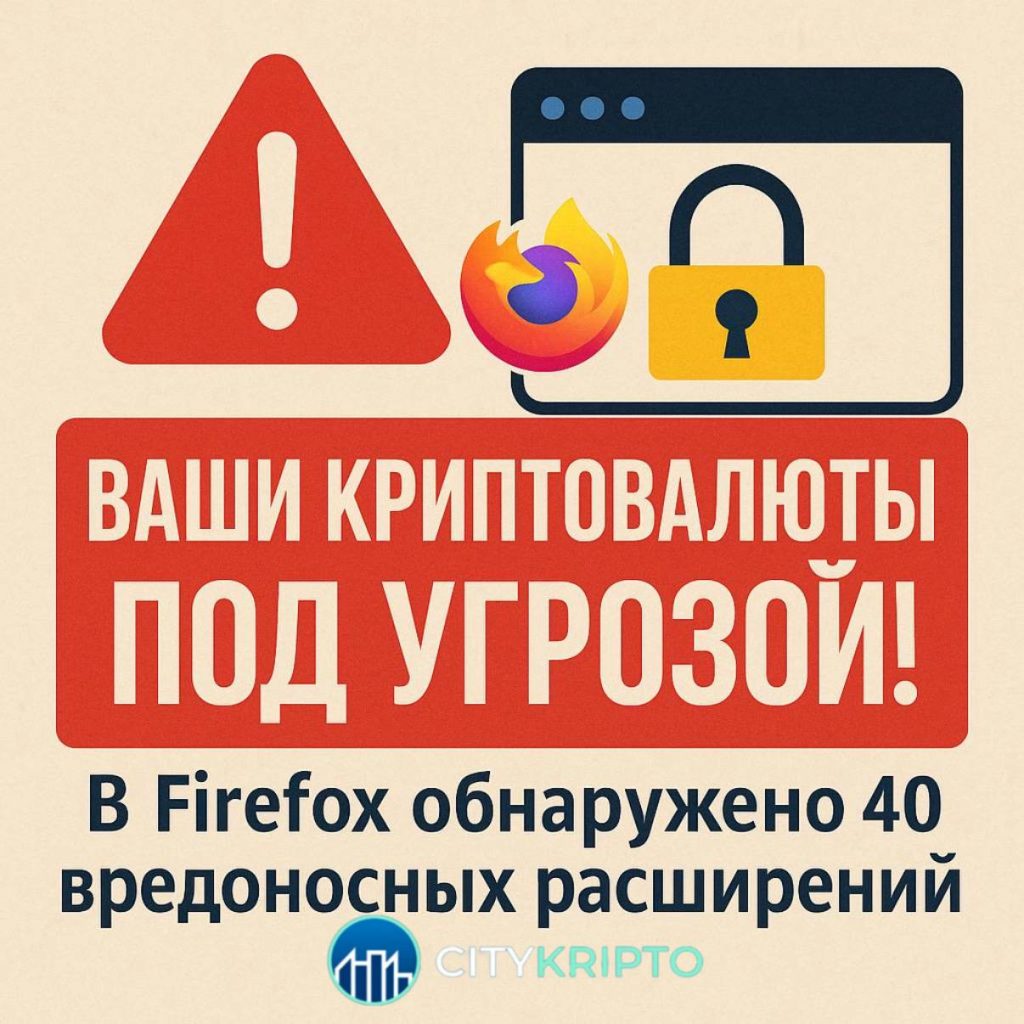 В браузере Firefox обнаружено 40 вредоносных расширений, похищающих криптовалюту