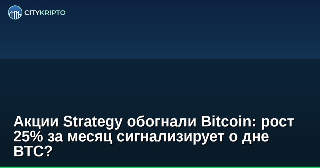 График роста акций Strategy и Bitcoin, сигнал дна BTC