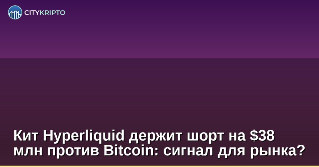 График Bitcoin с указанием короткой позиции кита Hyperliquid на $38 млн