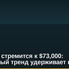 Биткоин стремится к $73,000: недельный тренд удерживает цену