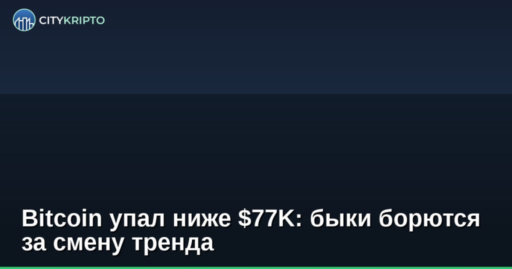 График цены Bitcoin с уровнем поддержки $77 000