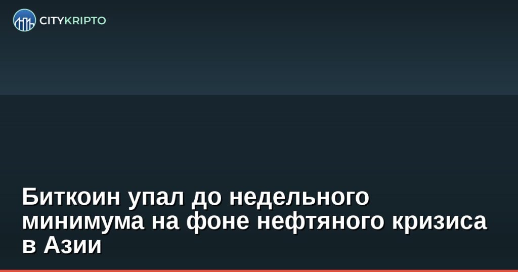 График падения биткоина на фоне роста цен на нефть до $100