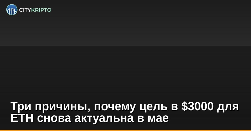 График цены Ethereum с целью $3000 и ключевыми уровнями поддержки