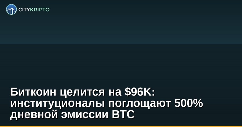 График роста биткоина до 96 000 долларов на фоне институционального спроса