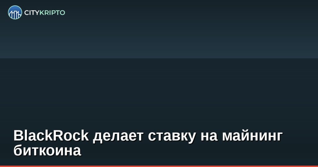 BlackRock делает ставку на майнинг биткоина