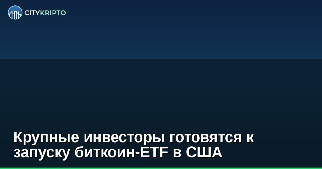 Крупные инвесторы готовятся к запуску биткоин-ETF в США
