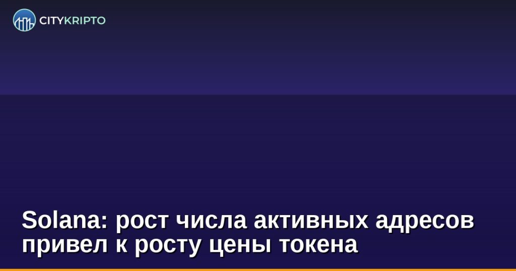 Solana: рост числа активных адресов привел к росту цены токена
