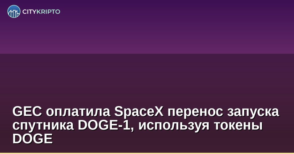 GEC оплатила SpaceX перенос запуска спутника DOGE-1, используя токены DOGE