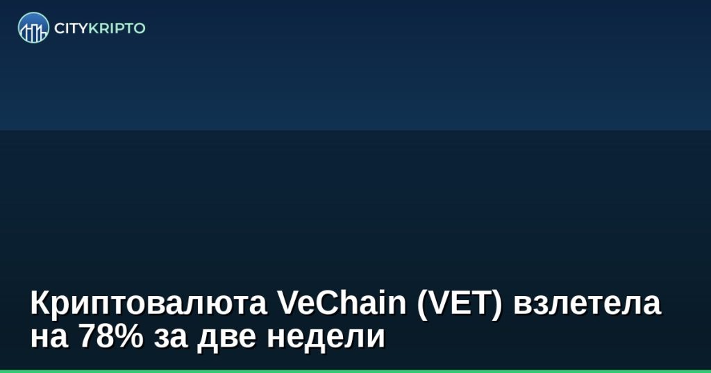 Криптовалюта VeChain (VET) взлетела на 78% за две недели