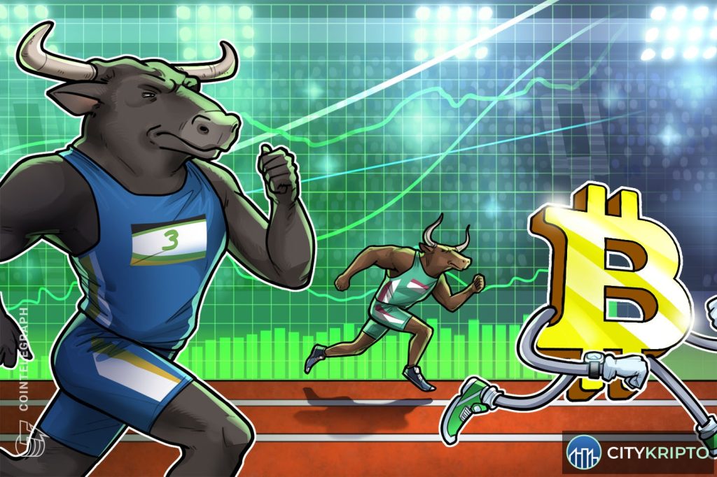 График курса Bitcoin на фоне доллара США с отметкой $60 000