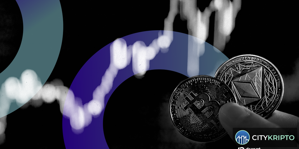 Bitcoin and Ethereum price chart showing Bitcoin stall and Ethereum death cross signal