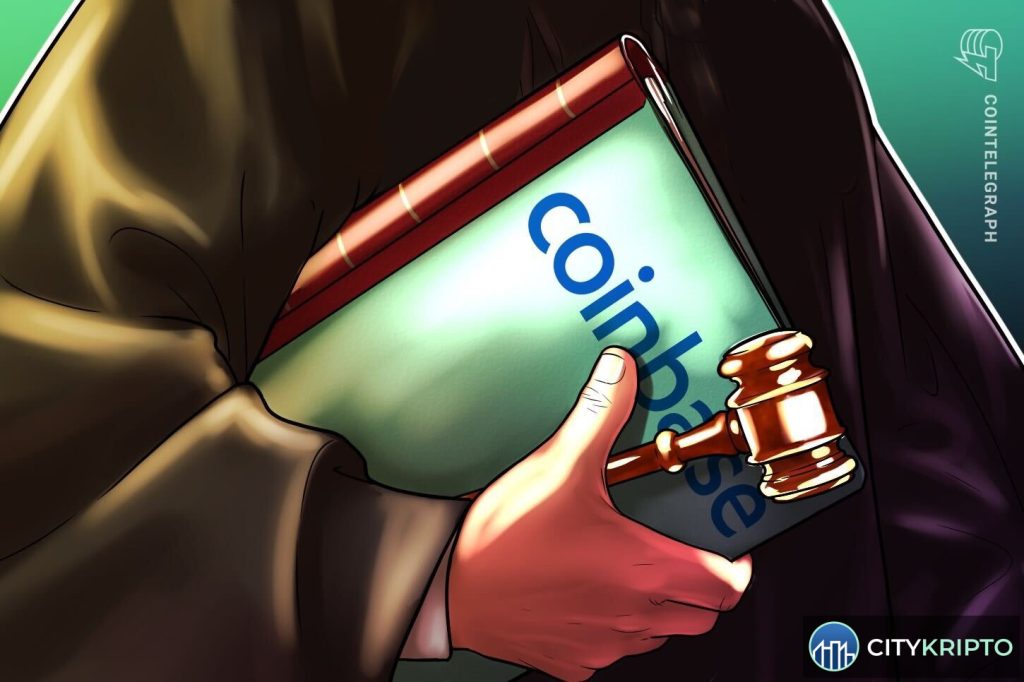 Логотип Coinbase на фоне графиков криптовалют