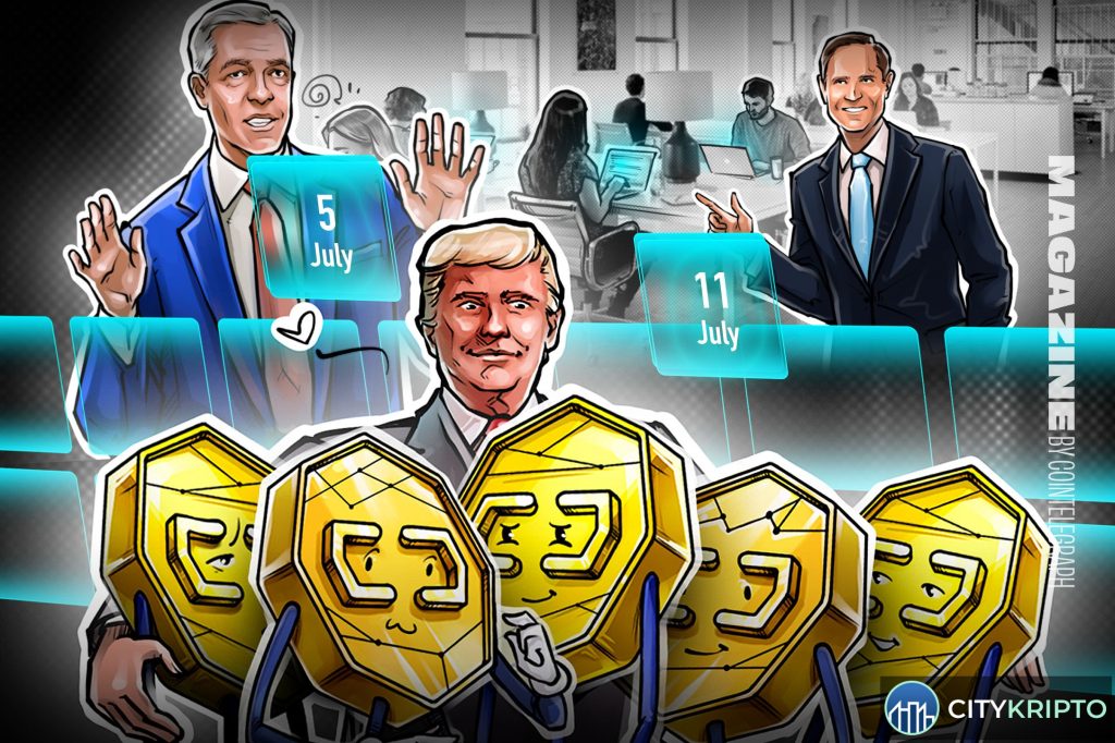 График Ethereum с логотипом Robinhood и портретом Майкла Сэйлора на фоне новостного дайджеста