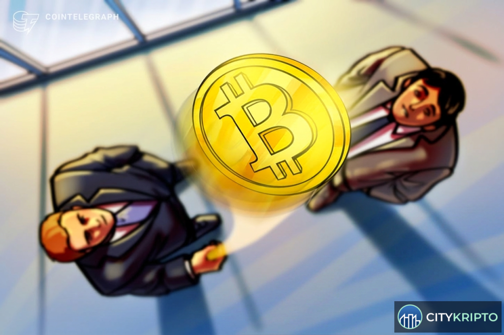 График цены Bitcoin с отметками времени урегулирования контрактов на рынке прогнозов Polymarket