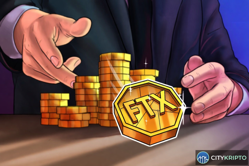 Логотип FTX на фоне графика роста биткоина
