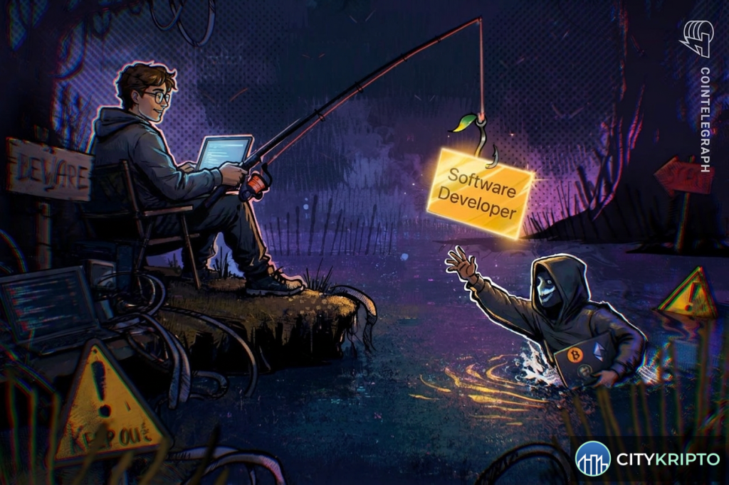 Логотип Consensys на фоне блокчейн-сети с предупреждением о кибербезопасности