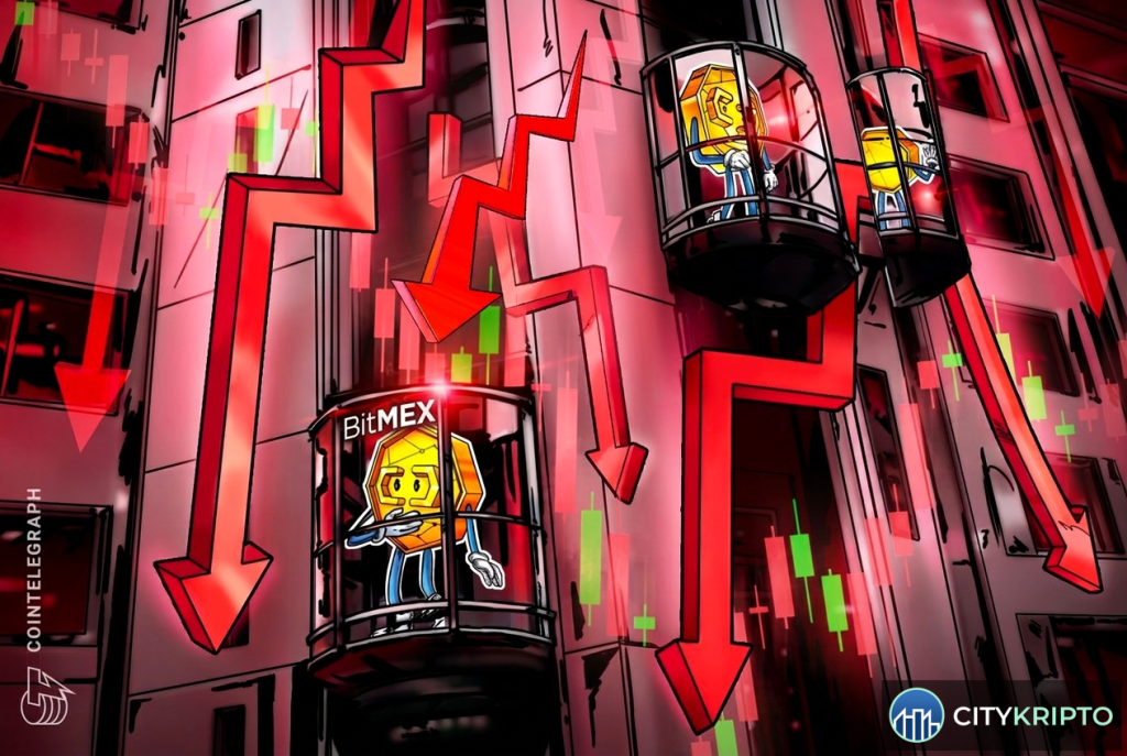 График падения токена BMEX на 90% на фоне новости о закрытии биржи BitMEX