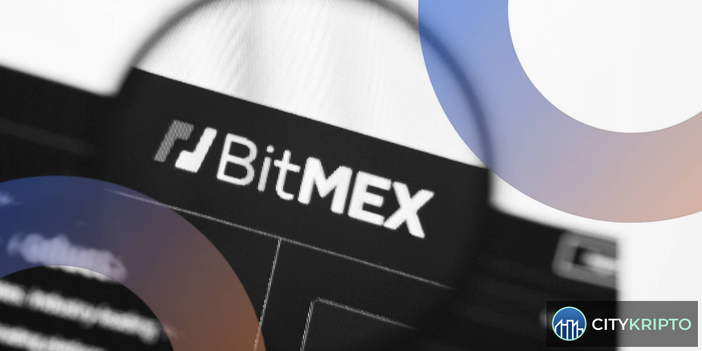Логотип BitMEX на фоне графика криптовалют