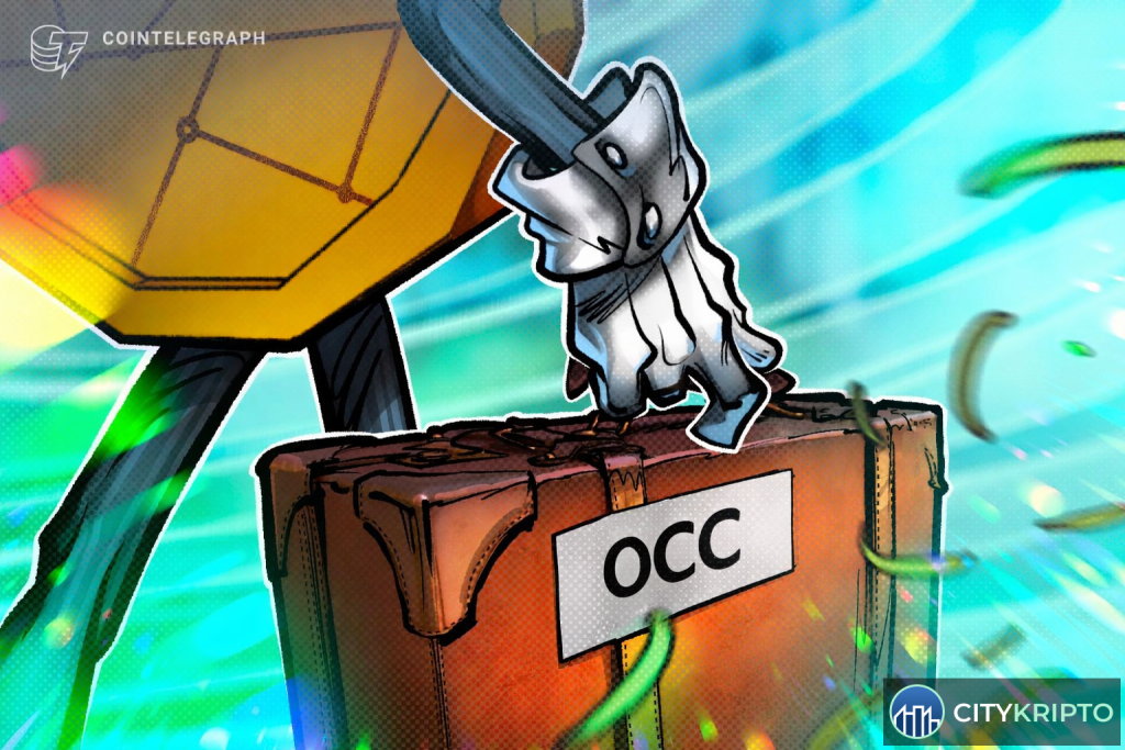Логотип Wise на фоне здания OCC в Вашингтоне, символизирующий отказ в банковском чартере