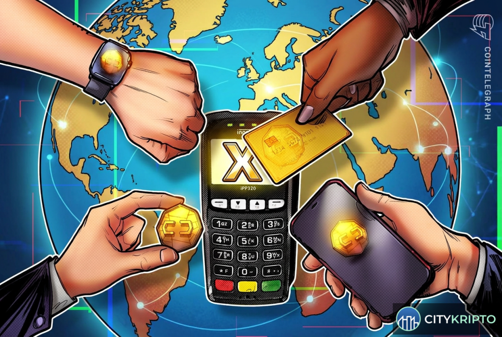 Логотипы Cross River и X Money на фоне схемы P2P-платежей и банковских услуг