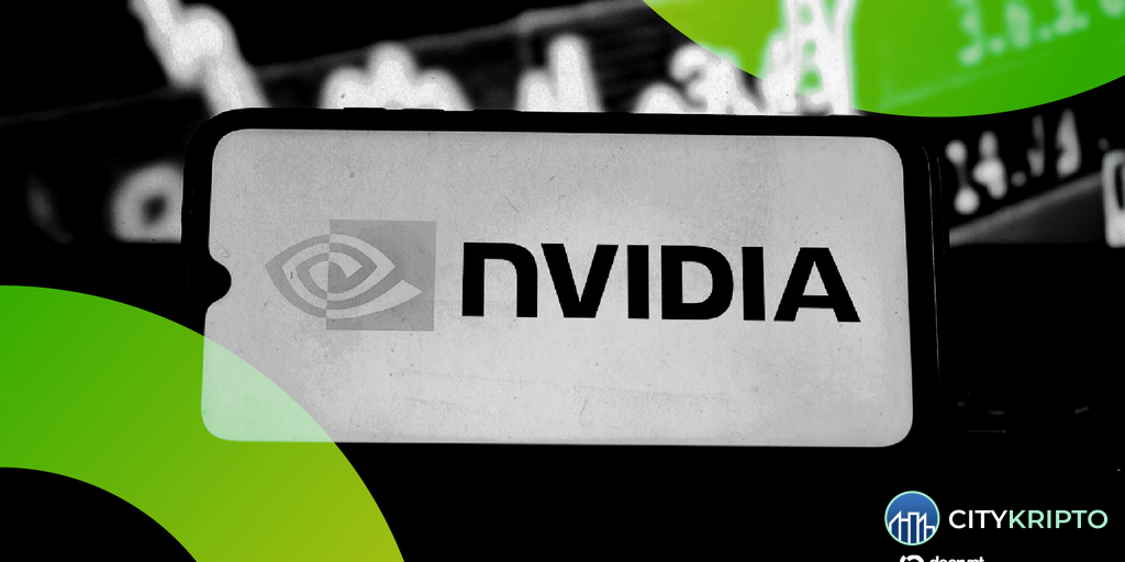Логотипы Nvidia, Microsoft и IBM на фоне схемы безопасности искусственного интеллекта