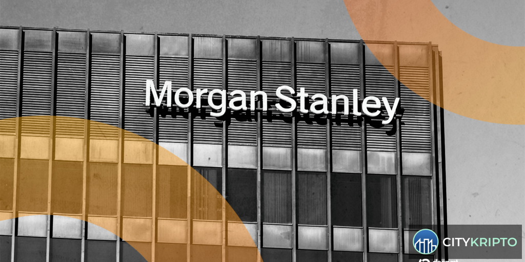 Логотип Morgan Stanley на фоне графиков Ethereum и Solana