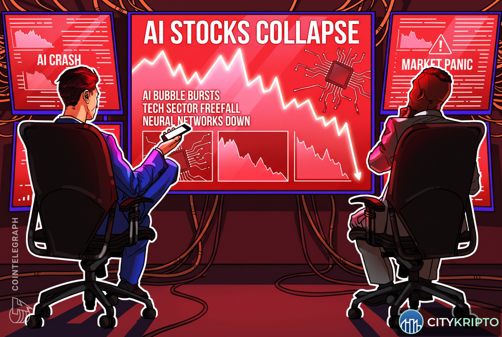 График падения акций биткоин-майнеров на фоне распродажи AI