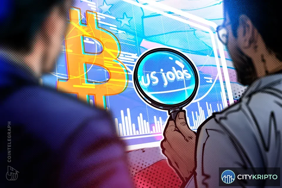График роста Bitcoin выше 65 тысяч долларов на фоне данных по занятости в США