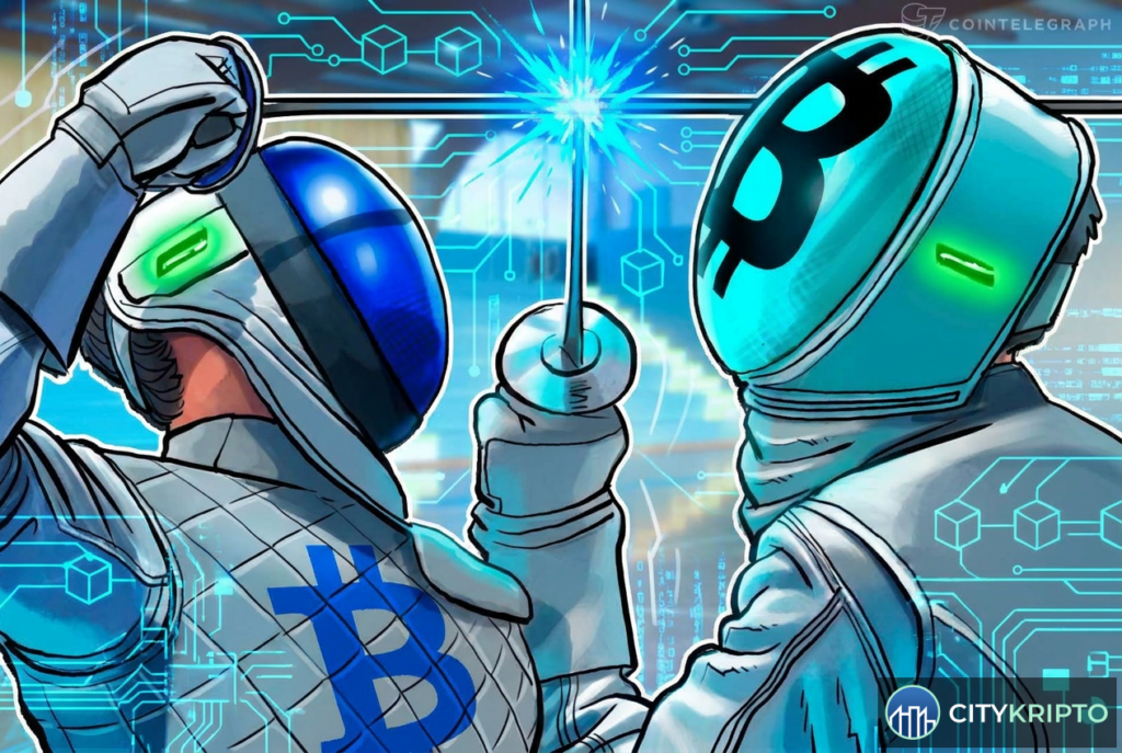 График Bitcoin с указанием уровня поддержки майнеров BIP-110