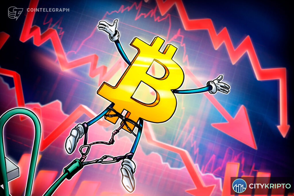 График падения курса Bitcoin до $62,5 тыс.