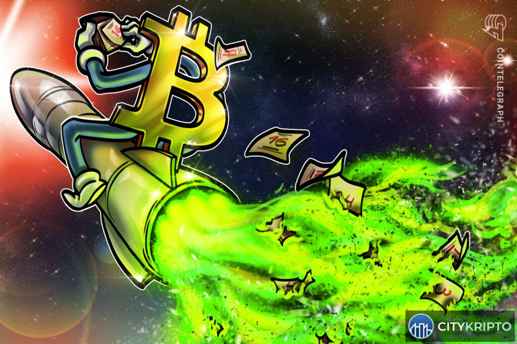 График роста Bitcoin до 77 000 долларов, Strategy выходит в плюс