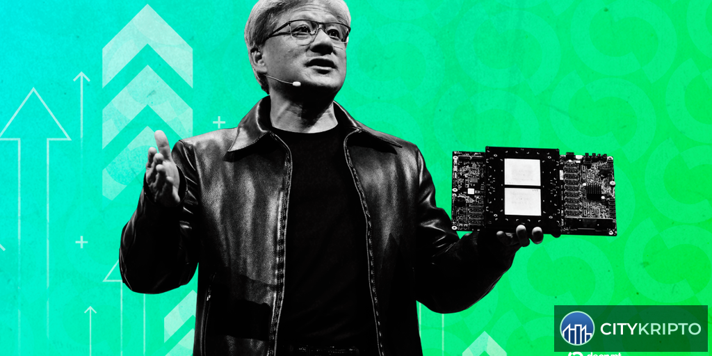 График роста акций Nvidia и курс Bitcoin на фоне рекордной выручки