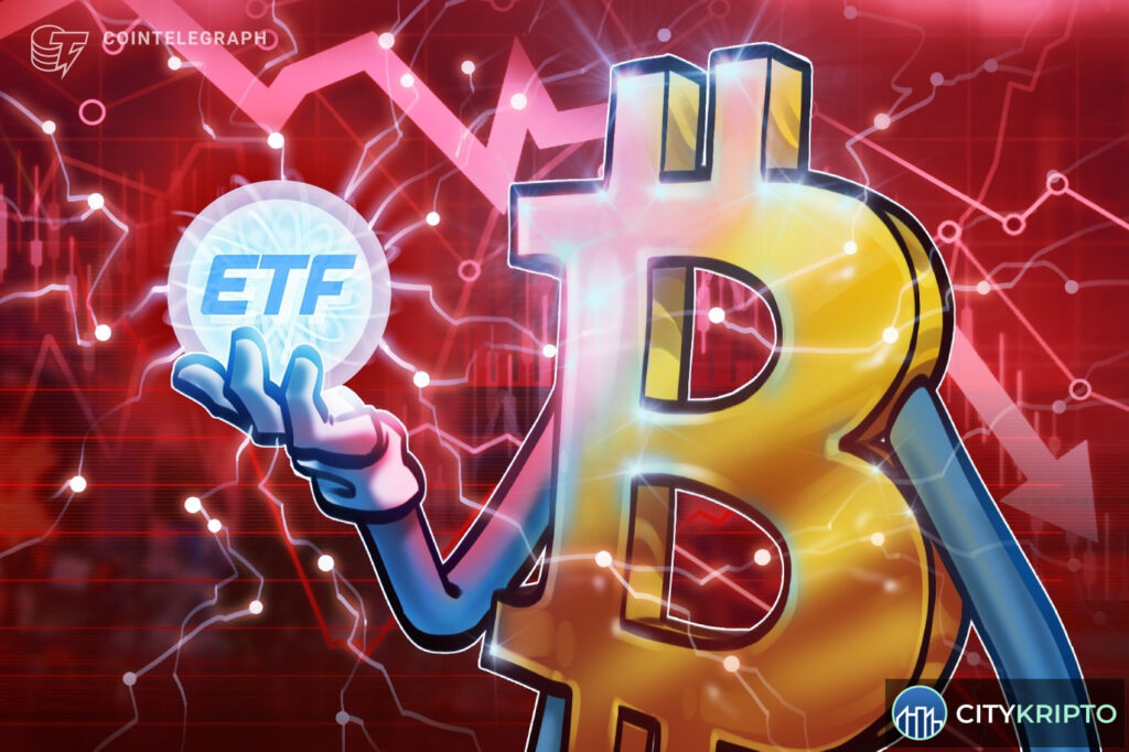 График падения биткоина ниже 78 000 долларов на фоне оттока из биткоин-ETF