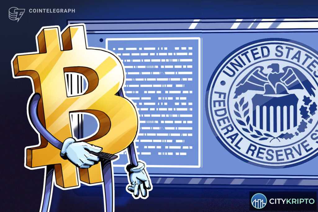 График Bitcoin и фондовых потоков на фоне ожиданий по ставке ФРС