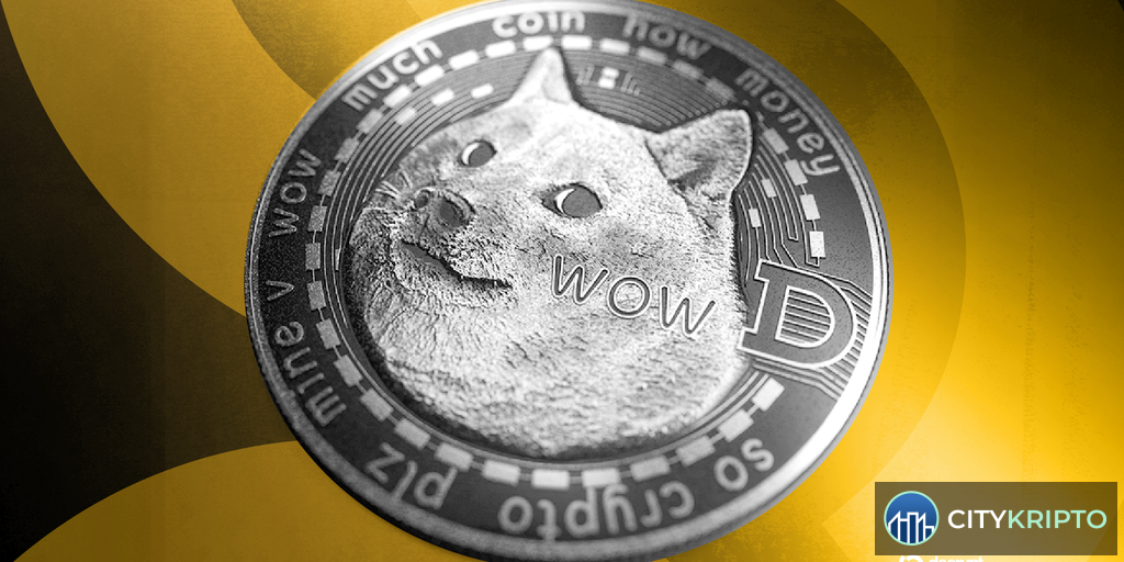 Логотип Bitwise и график Dogecoin на фоне закрытия ETF