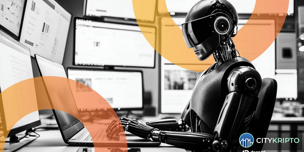 Иллюстрация AI-агента и криптовалютных транзакций по протоколу x402
