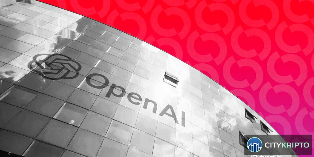 Логотип OpenAI на фоне математических формул и символов криптовалют