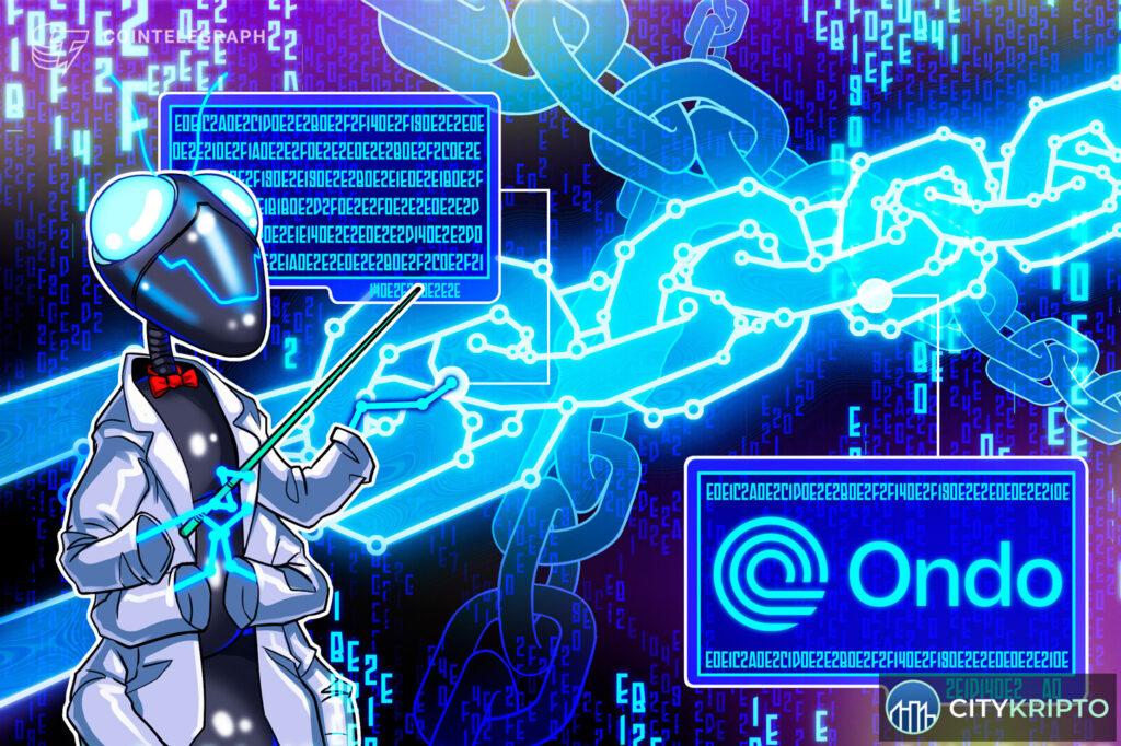 График Bitcoin и ONDO на фоне роста доходности US Treasury