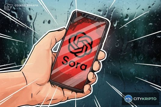 Логотип OpenAI и график криптовалют, символизирующий влияние закрытия Sora на рынок
