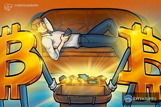 График Bitcoin с отметкой $68 000 и символом роста холдингов