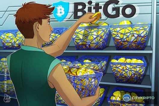 Логотип BitGo и график, иллюстрирующий кредитную платформу для криптоактивов