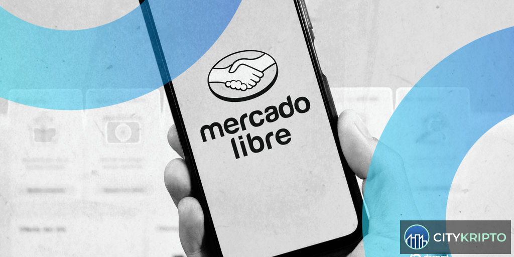 Логотип Mercado Libre и график криптовалют, символизирующий закрытие Mercado Coin