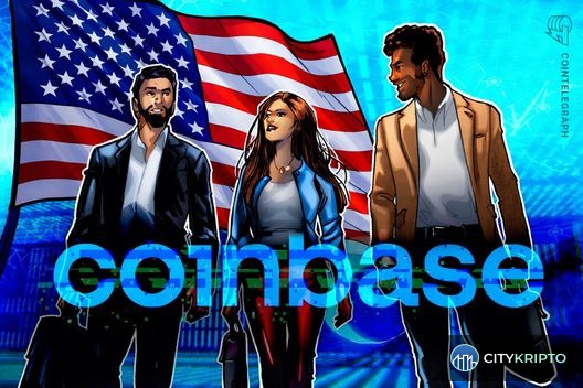 Логотип Coinbase с новостью об условном одобрении трастового чартера в США