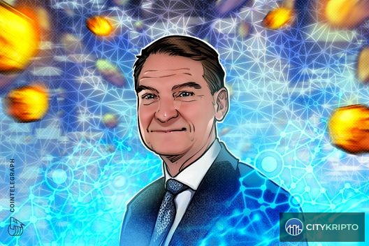 Иллюстрация: Белый дом и символы криптовалют Bitcoin и USDT на фоне графика рынка