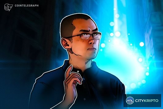 Иллюстрация с графиком роста криптовалюты и цитатой CZ о будущем цифровых активов