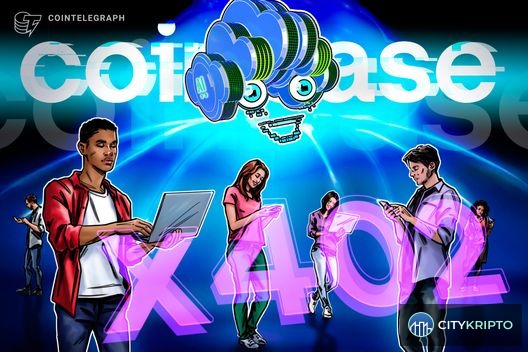 Иллюстрация протокола x402 с графиком usage-based pricing для AI-вычислений на фоне блокчейн-сети
