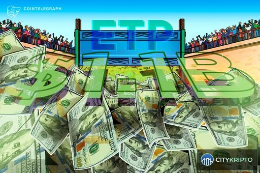 График притока средств в крипто-ETP на фоне символов Bitcoin и USDT