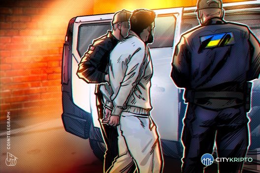 Иллюстрация ареста киберпреступника в Украине с изъятием криптовалюты на $3 миллиона