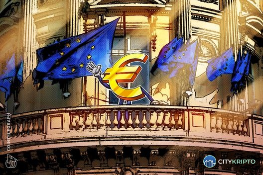 Логотип EURAU стейблкоина на фоне графиков DeFi и криптовалют