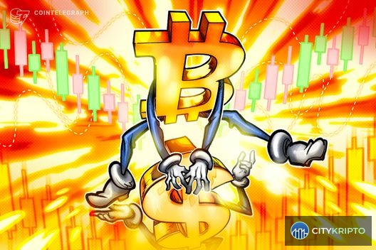 График роста Bitcoin с отметкой $77 000 и прогнозом $88 000